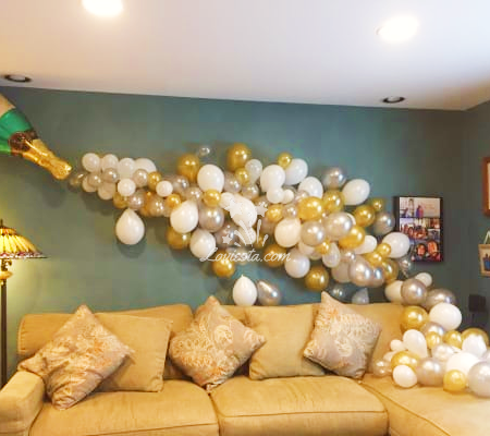 Champagne bottle decoration for celebration