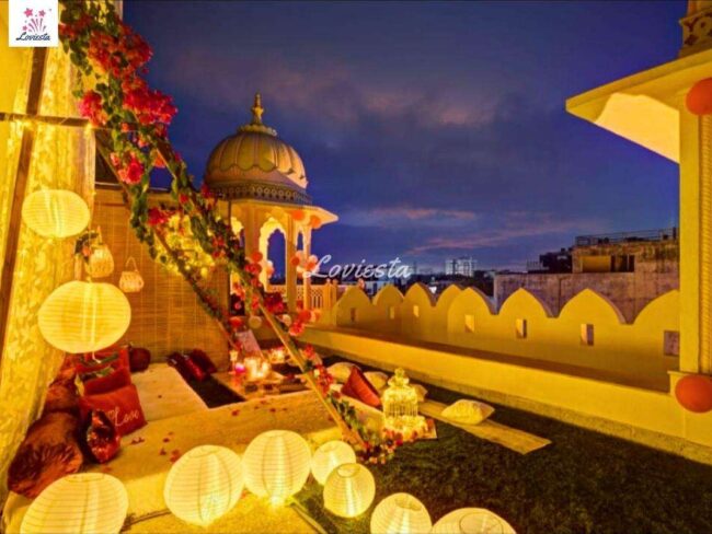 Romantic Fairytale Fountain Candlelight Dining on Rooftop, Jaipur 002