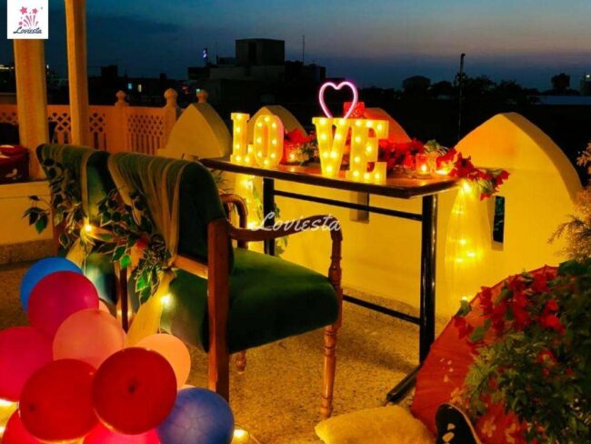 Romantic Forest View Rooftop Dinner Date In Jaipur