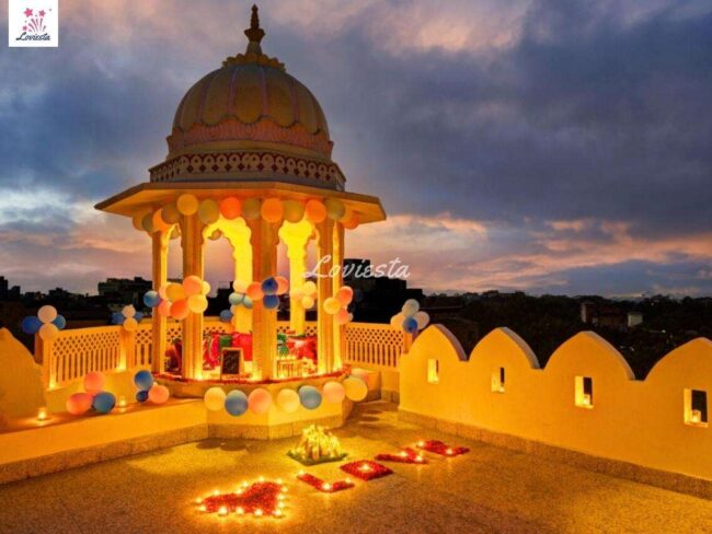 Rooftop Candlelight Dinner At Round Royal Baradari In Jaipur