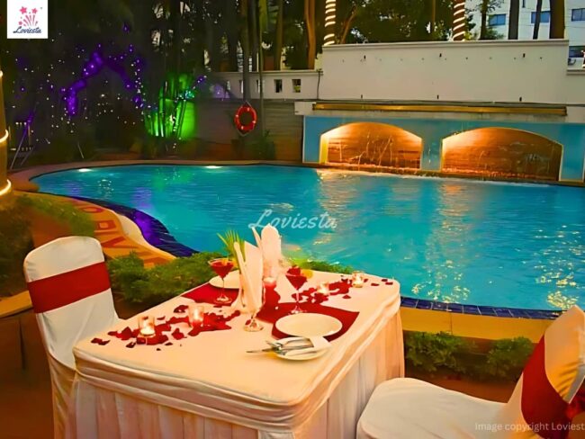 Romantic Poolside Candlelight Dinner, Bengaluru