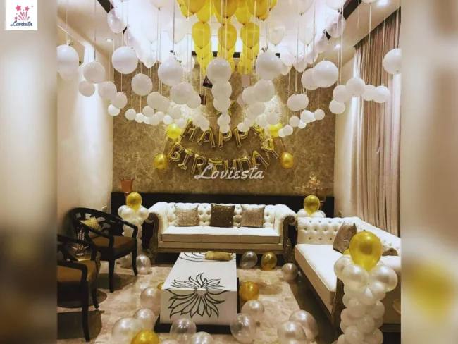 Hanging Balloon Decoration For Birthday Surprise At Home 003 Hanging Balloon Decoration For Birthday Surprise At Home