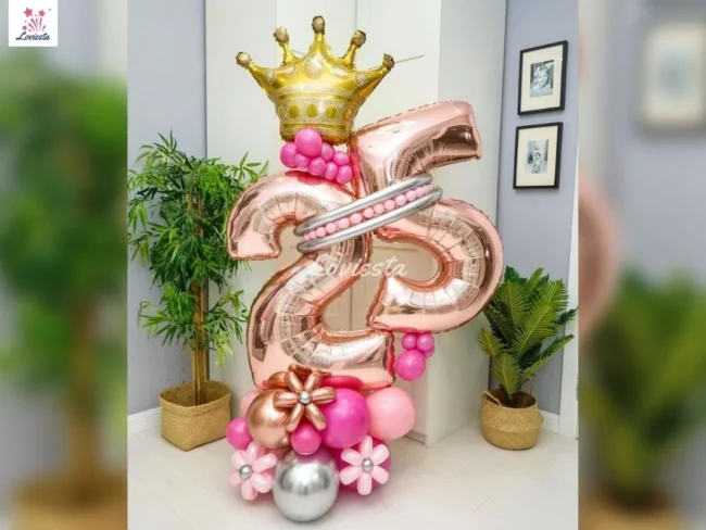 Rose Gold Balloon Bouquet Surprise
