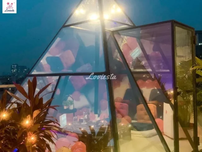 Private Rooftop Candlelight Dinner Inside Prism Glass Canopy, Andheri, Mumbai 005