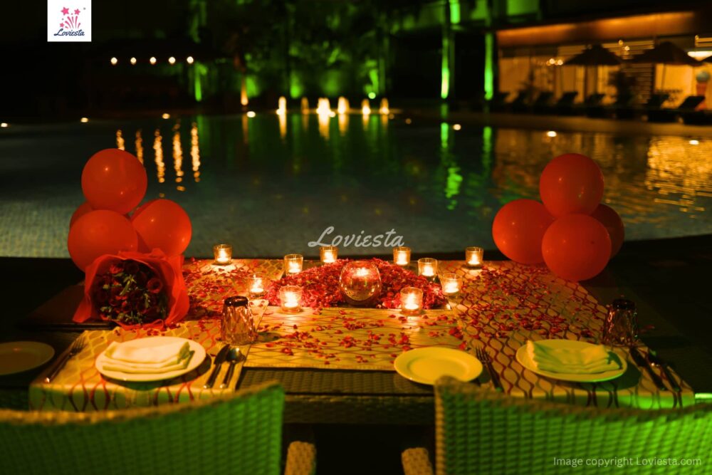 Poolside Candlelight Dinner At The Umrao Delhi