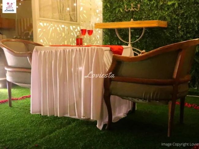 Private Rooftop Candlelight Dinner With Movie Screening, Janakpuri, Delhi Loviesta 004