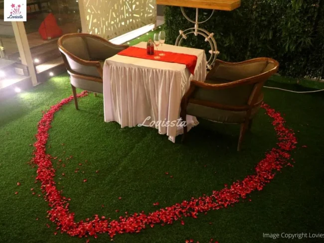 Private Rooftop Candlelight Dinner With Movie Screening, Janakpuri, Delhi Loviesta 007