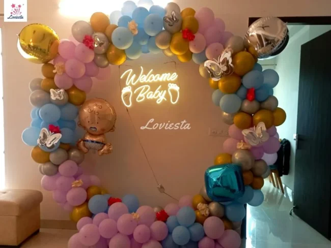 Welcome Baby Ring Decoration At Home Loviesta 04 Welcome Baby Ring Decoration At Home