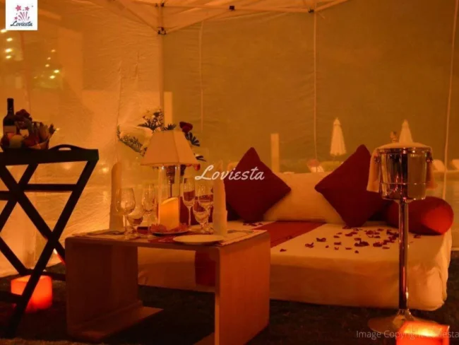 Private Garden Cabana Candlelight Dinner In Bangalore 002