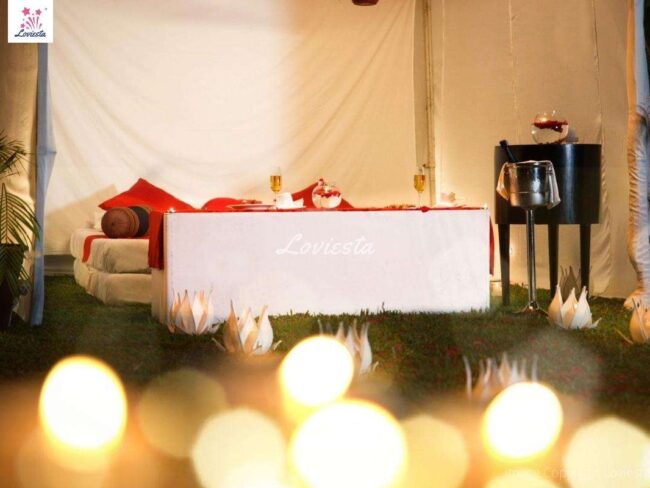 Private Garden Cabana Candlelight Dinner In Bangalore 004