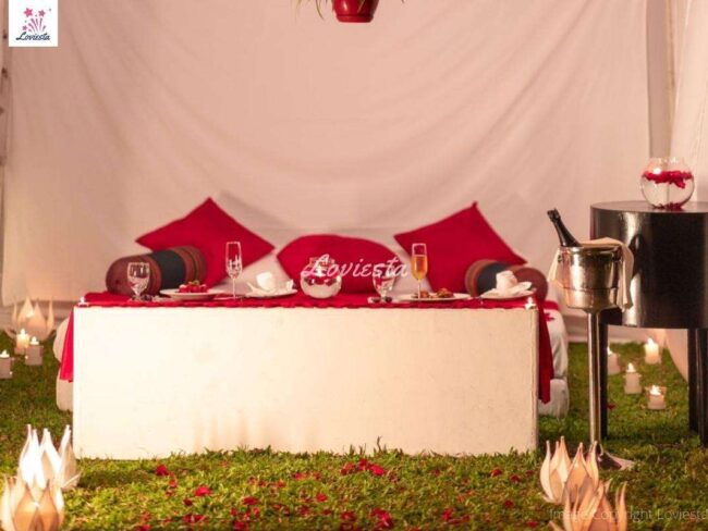 Private Garden Cabana Candlelight Dinner In Bangalore 005