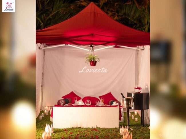 Private Garden Cabana Candlelight Dinner In Bangalore 008