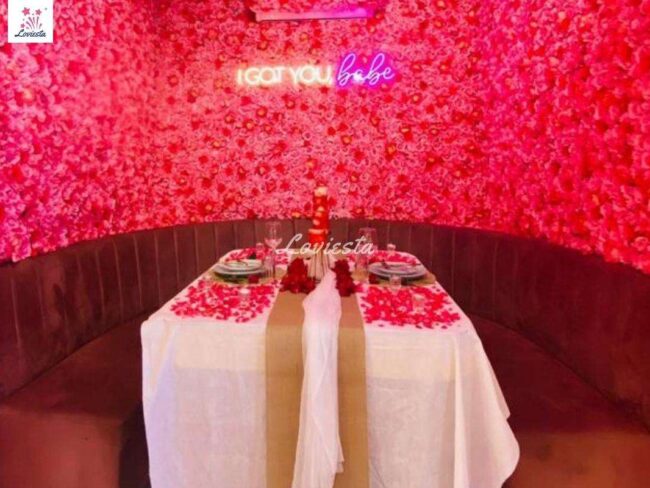 Rose Theme Candlelight Dinner In Hyderabad