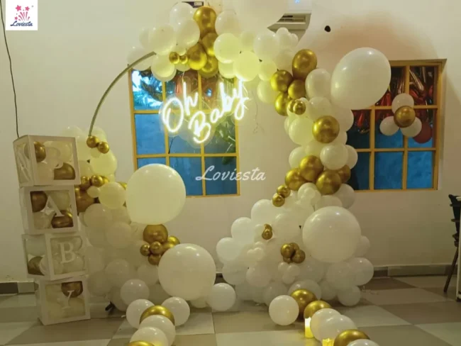 Oh Baby! Balloon Ring Decoration At Home In DelhiNCR 001 Oh Baby Balloon Ring Decoration At Home