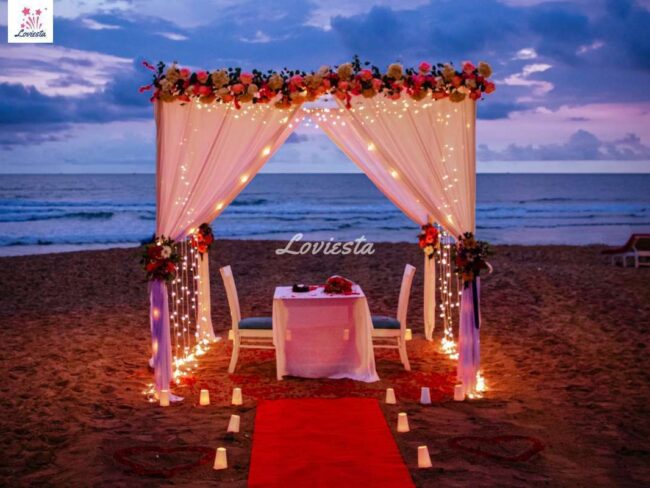 Floral cabana goa 002 Exquisite Floral Cabana Dining At Beach In Goa