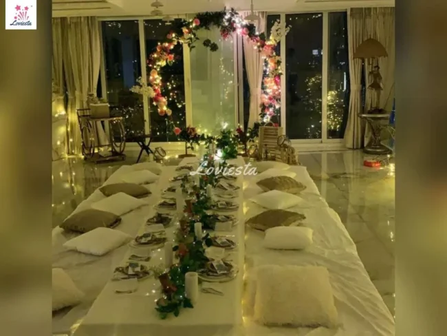 Flower Ring Decoration With Bohemian Style Dining At Home - Loviesta 004