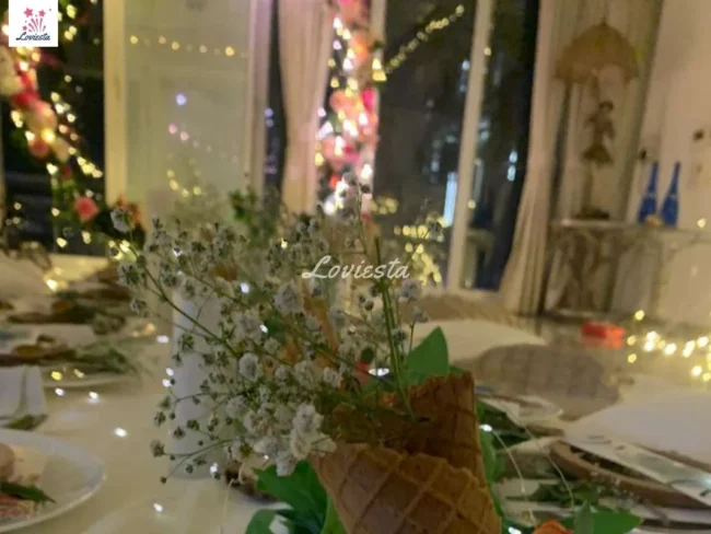 Flower Ring Decoration With Bohemian Style Dining At Home - Loviesta 005