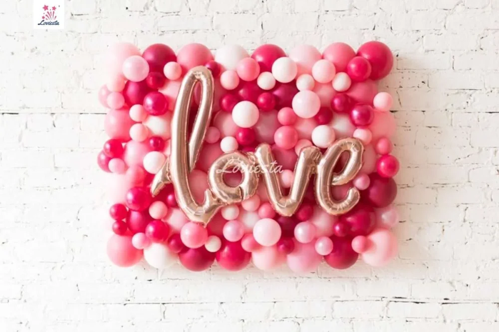 Wall Decoration With Pastel Balloons & Love Letters