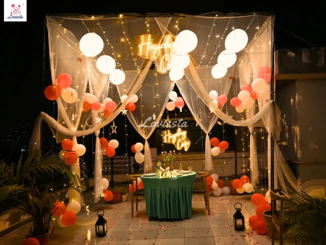 Private Rooftop Cabana Candlelight Dinner In Gurgaon