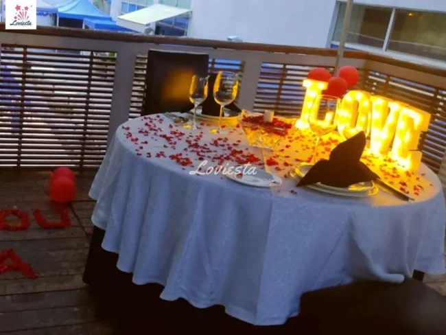 Romantic Dining At Pavillion The Park 001 Valentine's Private Candlelight Dinner Date At The Park