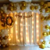White & Golden Theme Balloon Arch Decoration