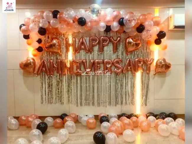 Rosegold Theme Anniversary Decoration 001 Rosegold Theme Anniversary Decoration