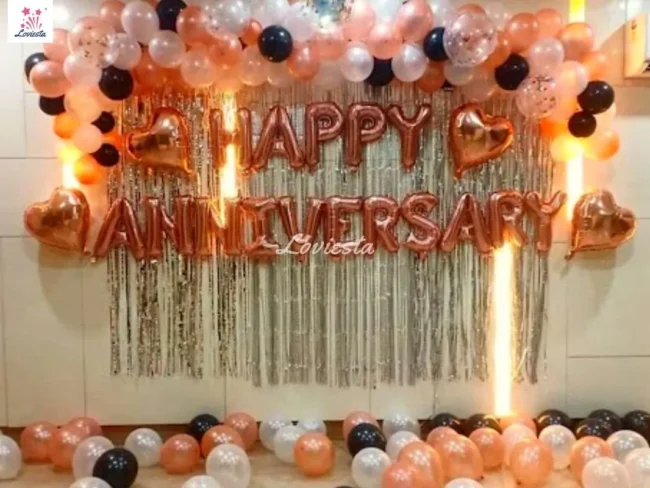 Rosegold Theme Anniversary Decoration 002
