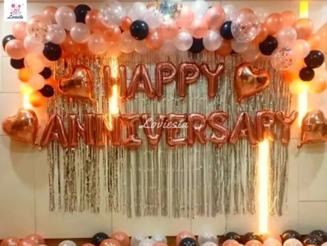 Rosegold Theme Anniversary Decoration 003