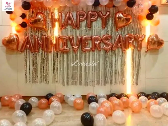 Rosegold Theme Anniversary Decoration 004