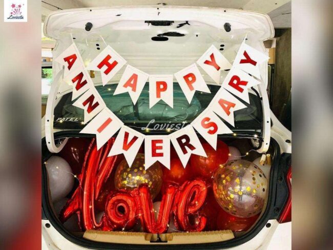 Happy Anniversary Car Boot Decoration Surprise 001 Happy Anniversary Car Boot Decoration Surprise