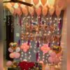 Pastel Pink & Rosegold Theme Balloon Decoration At Home