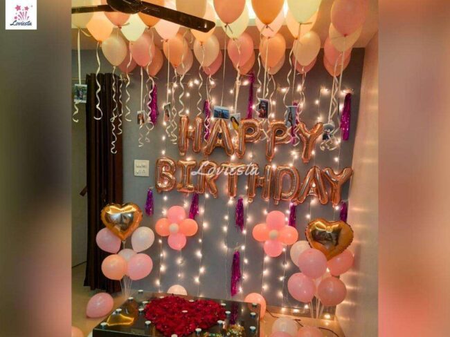 Pastel Pink & Rosegold Theme Balloon Decoration