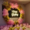 Pink & Gold Balloon Ring Birthday Decoration