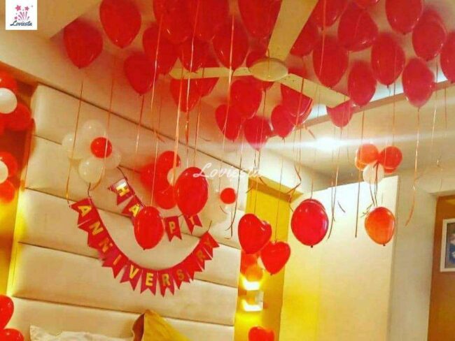 Romantic Heart Shape Balloon Decoration For Anniversary
