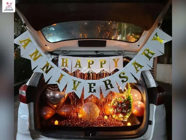 Sparkling Anniversary Car Boot Decoration Surprise