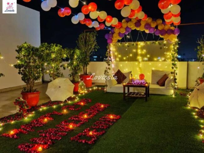 Whimsical Rooftop Cabana Candlelight Dinner In Gurugram 001 Whimsical Rooftop Cabana Candlelight Dinner In Gurugram