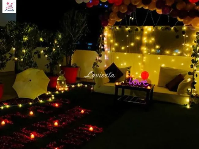 Whimsical Rooftop Cabana Candlelight Dinner In Gurugram 003