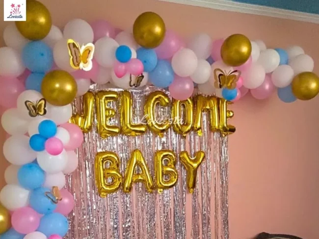Cute Half Arch Welcome Baby Balloon Decoration 002