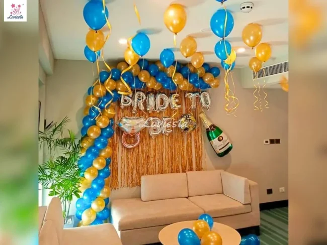 Half Arch Bride To Be Balloon Decoration At Home 001 Half Arch Bride To Be Balloon Decoration At Home