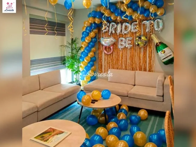 Half Arch Bride To Be Balloon Decoration At Home 005