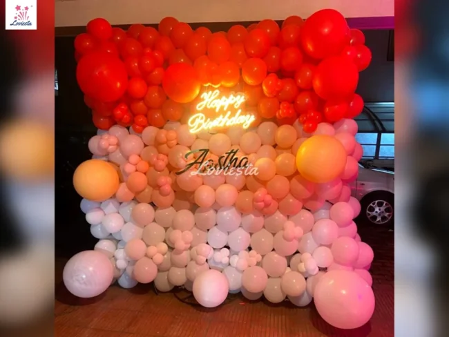 Adorable Square Frame Pastel Balloon Decoration