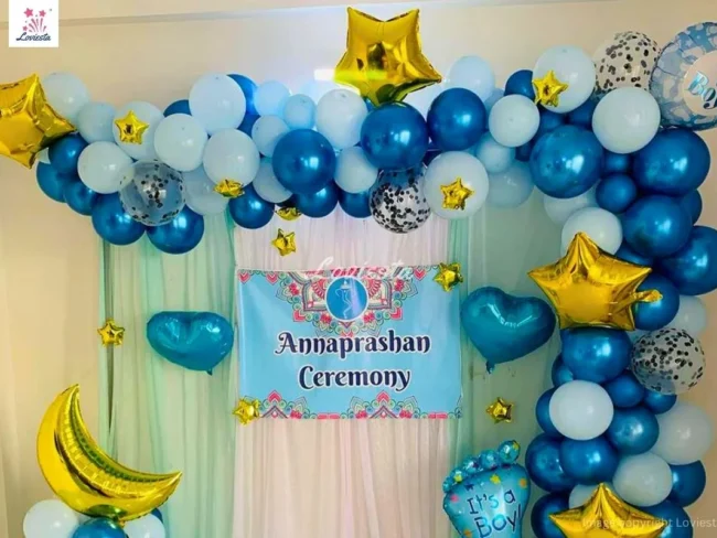 Annaprashan Ceremony Balloon Decoration At Home 002