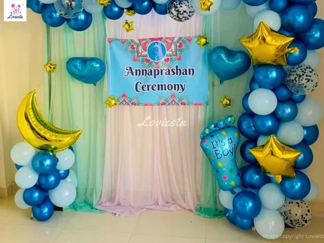 Annaprashan Ceremony Balloon Decoration At Home 003