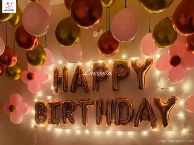 Classy Chrome Balloon Decoration For Birthday At Home