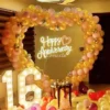 Endearing Anniversary Decoration In Heart Frame At Home