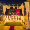Premium Marriage Proposal Decoration On Rooftop At Home