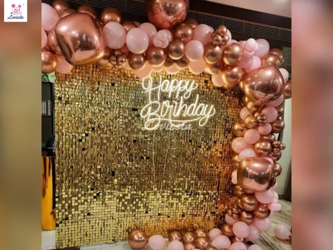 Premium Rose Gold Shimmer Backdrop Decoration At Home 03