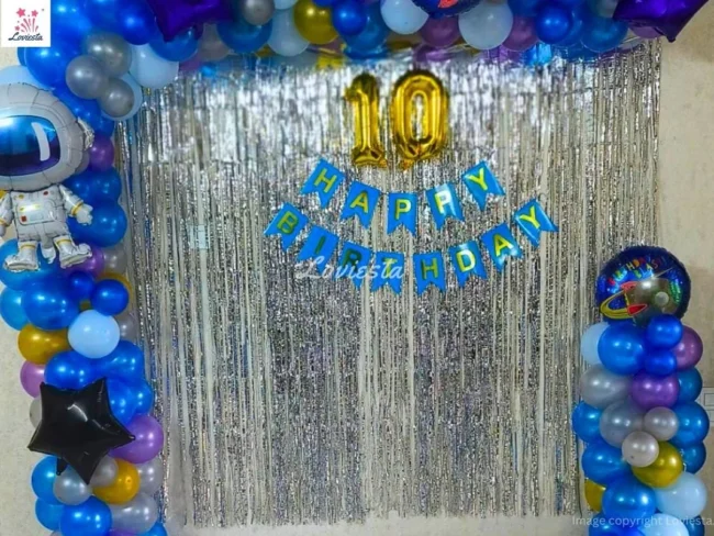 Space Theme Half Arch Balloon Decoration At Home 002