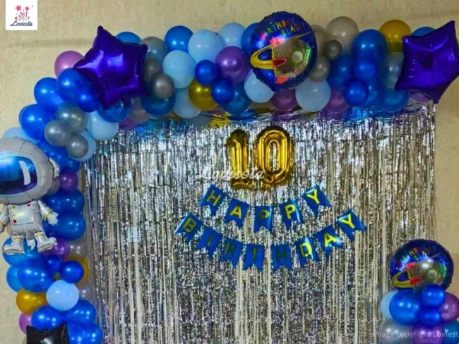 Space Theme Half Arch Balloon Decoration At Home 003