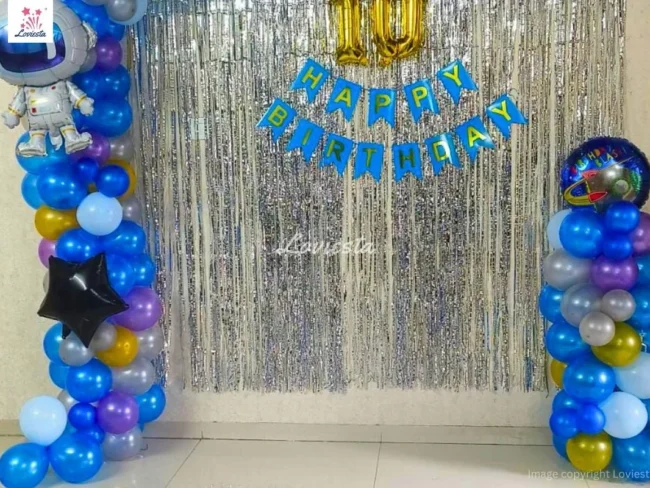 Space Theme Half Arch Balloon Decoration At Home 004